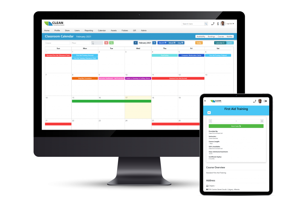 Online Classroom Calendar Software BIS Safety Software