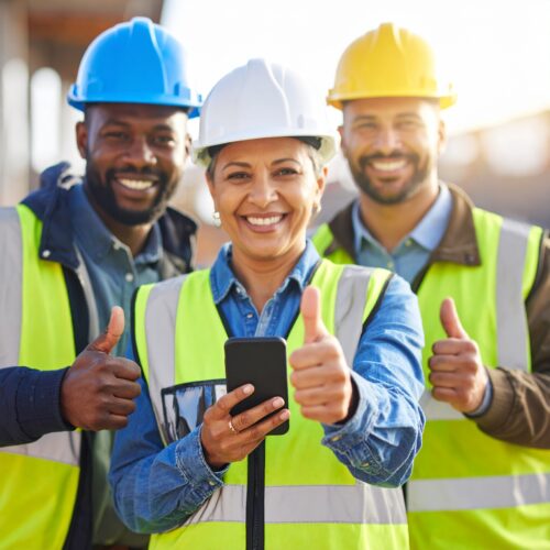 Safety team celebrates successful hazard reporting, reinforcing trust and accountability on the jobsite.
