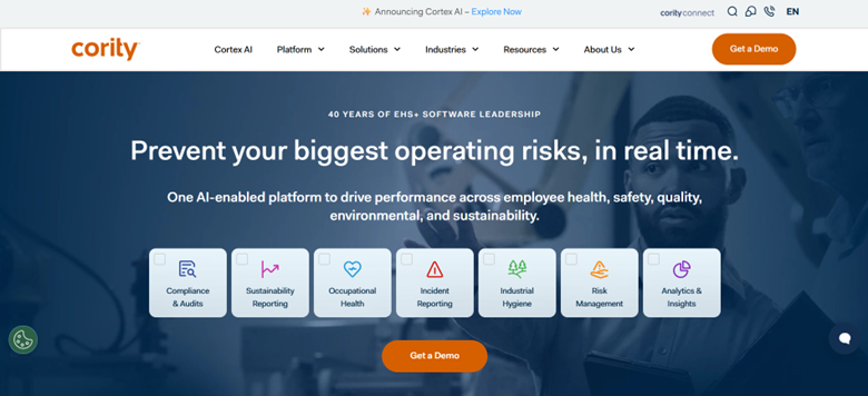 Cority logo – EHS and occupational health management software for US enterprises