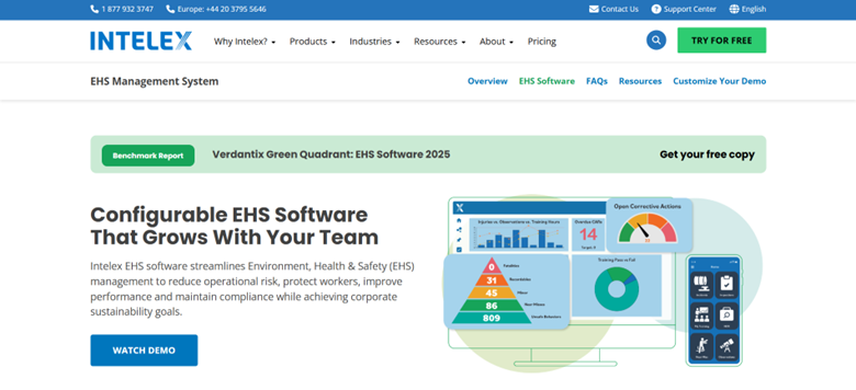 Intelex logo – enterprise EHSQ software platform used by multi-site organizations in the USA