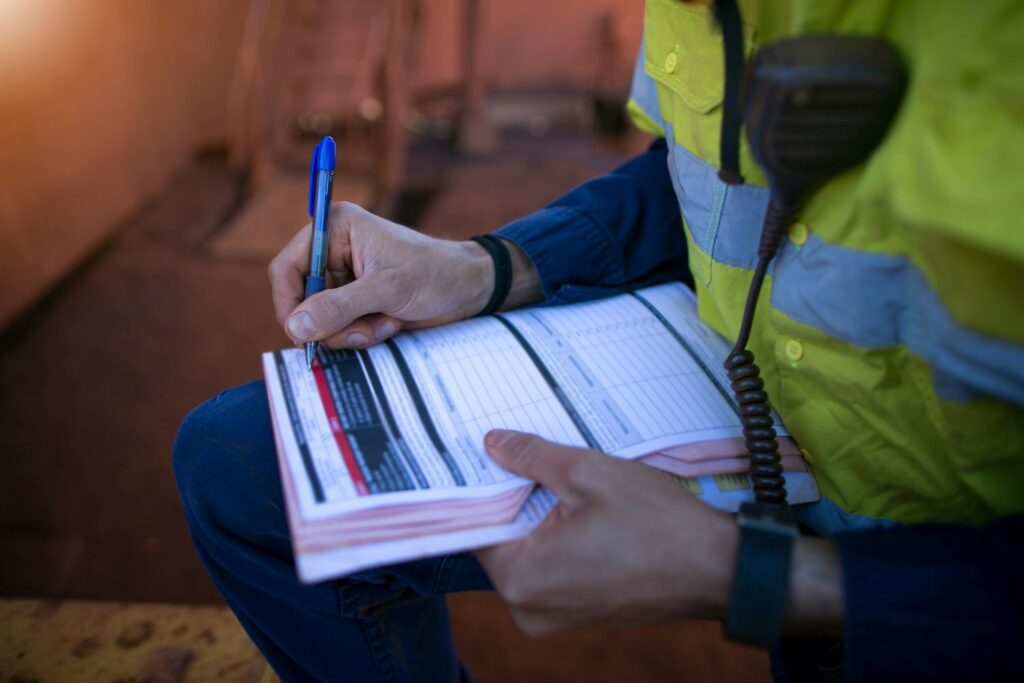 team member fills out incident report