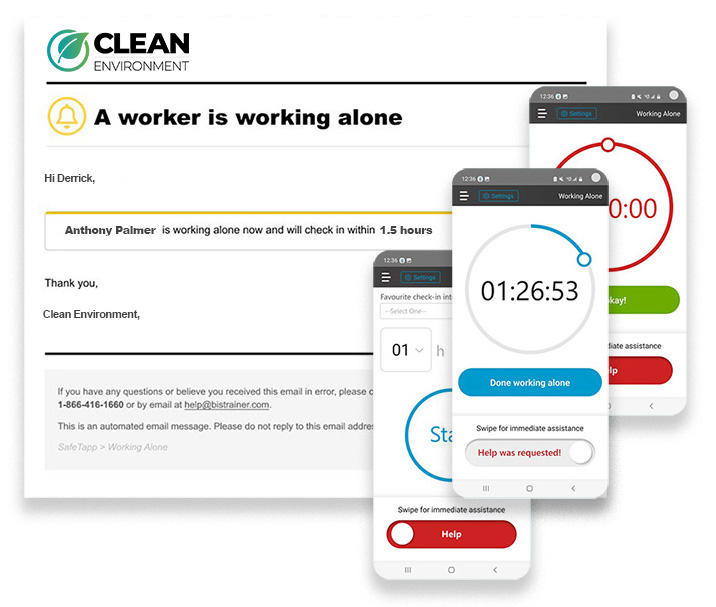 Employee using lone worker software Working Alone safely