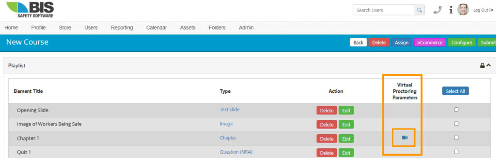 An image highlighting virtual proctoring enabled in the Vlog LMS system