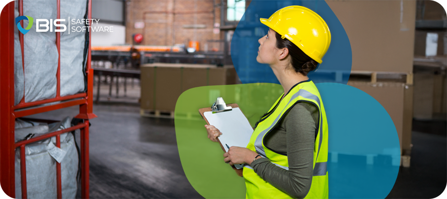 Worker checking the inventory in a warehouse.