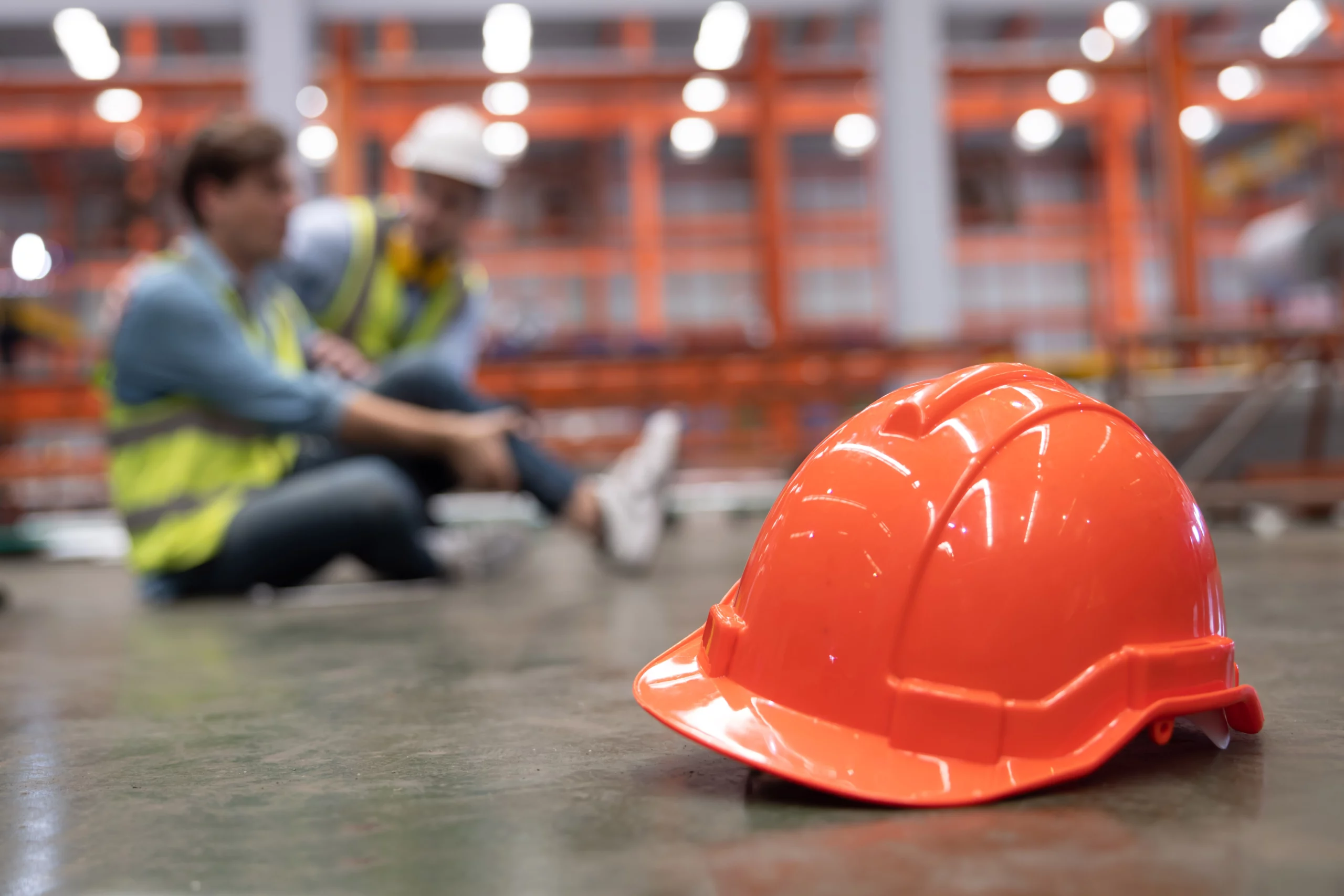 Construction site supervisor documenting incident on digital tablet