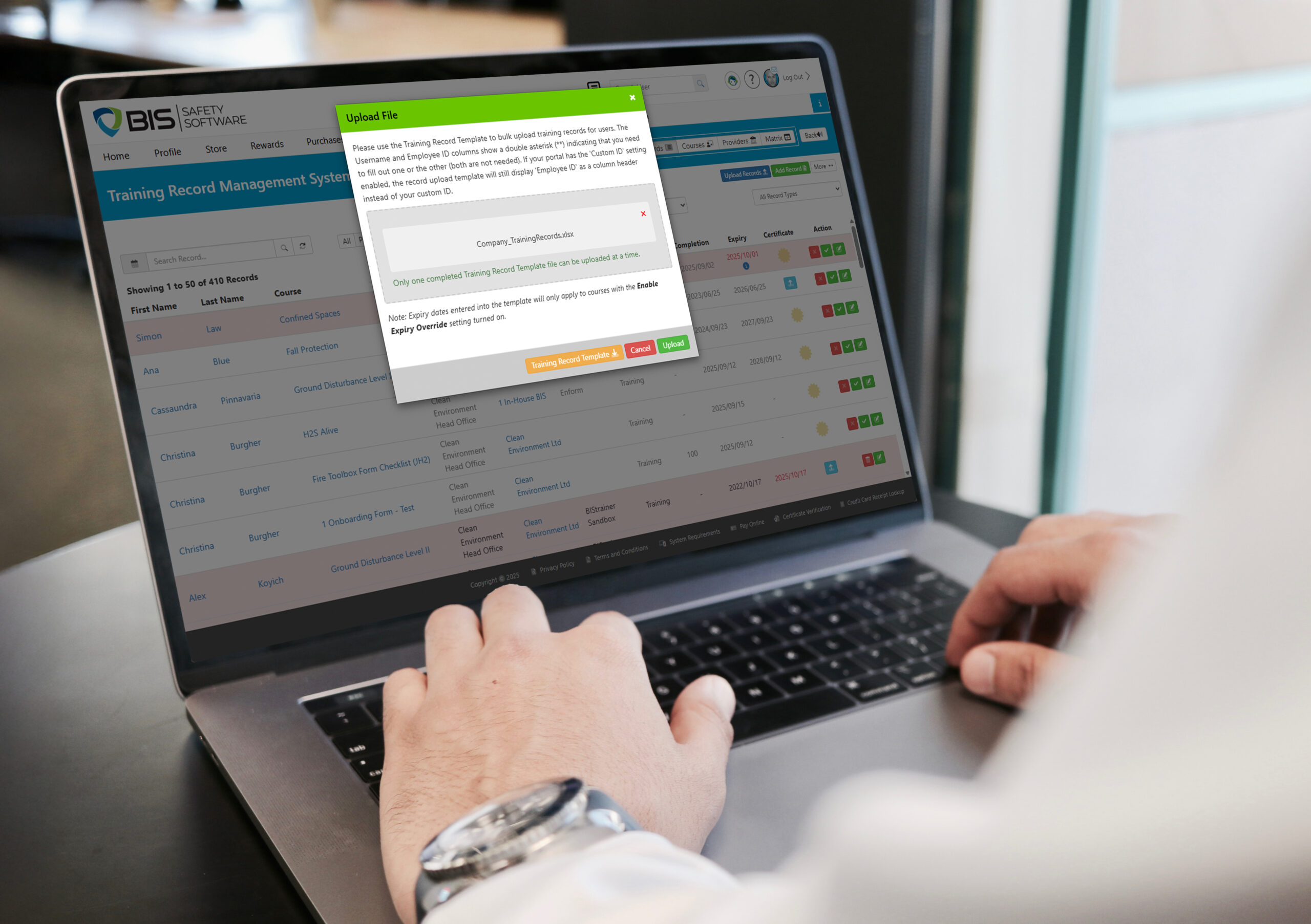 TRMS_BulkUpload Training Record Management System